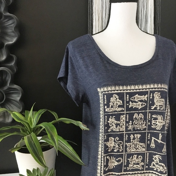 Lucky Brand Tops - Lucky brand blue Zodiac graphic T-shirt XL